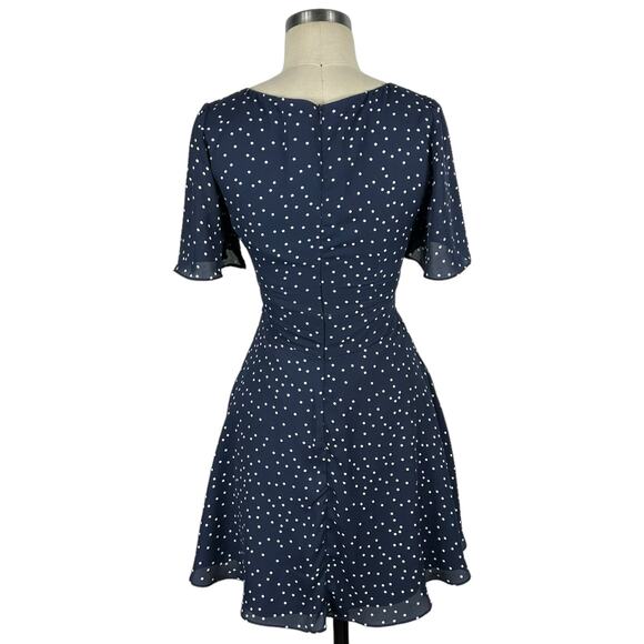 BB DAKOTA La La Land Blue Polka Dot Mini Dress Women's Size 2 NWT V-Neck - Picture 3 of 9